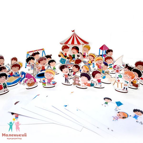 Набір дерев'яних фігур "Діти на прогулянці" 01288 фото