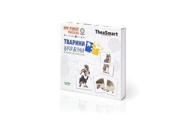 Дерев'яні пазли-половинки "Тварини України" TheaSmart 23101 фото