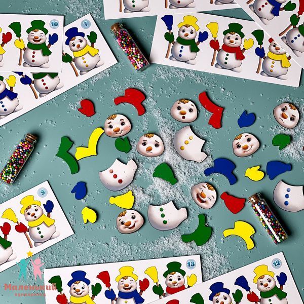 Розвиваюча гра з картками "Веселі сніговики" ПСФ140 фото